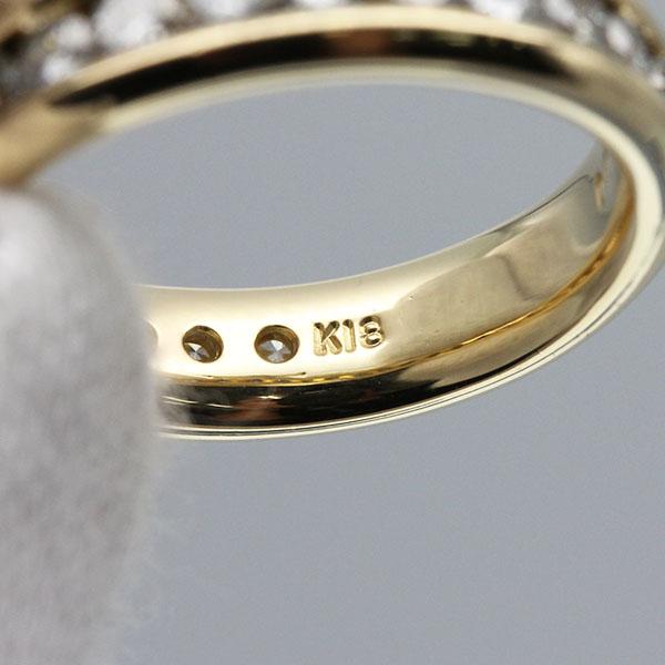 【新品仕上げ済】K18 ハーフエタニティ ダイヤモンドリング D1.00 11号 新品仕上げ済み K18YG ハーフエタニティ ダイヤモンド リング 11.5号