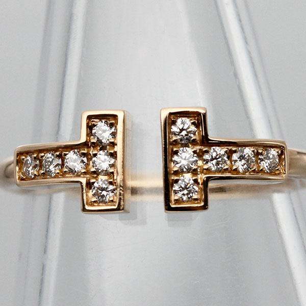 ティファニー　Tワイヤーリング 18KWG 10号　ダイヤ ティファニー ダイヤモンド ワイヤー リング 18K ゴールド 10号