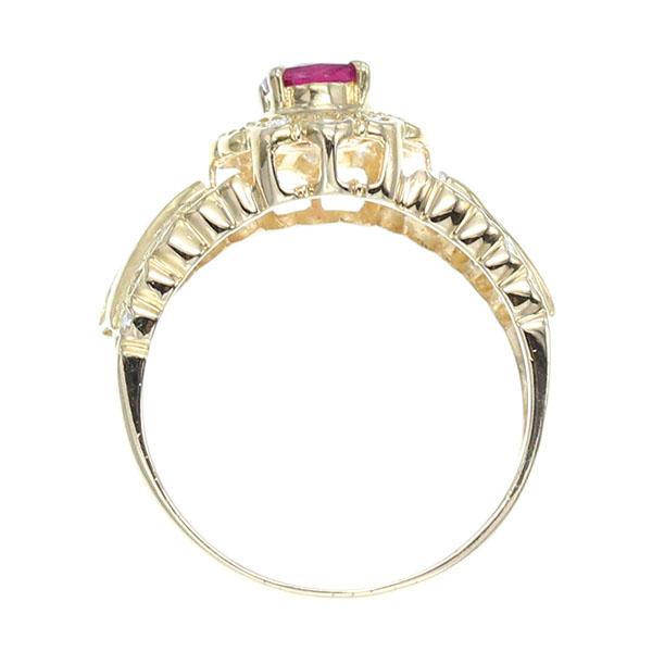 【10号】ダイヤ×ルビー リング K18YG K18YG ルビー ダイヤモンド リング 10号 指輪 宝石 ジュエリー