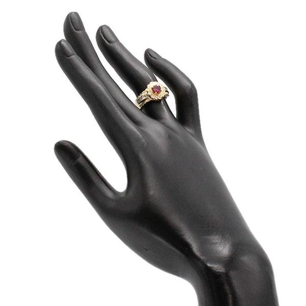 K18YG ルビー ダイヤモンド リング 10号 指輪 宝石 ジュエリー