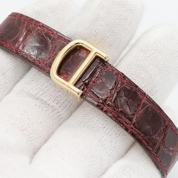 Cartier(カルティエ) 腕時計 ディアボロSM レディース K18YG/アリゲーターベルト 白 Cartier（カルティエ） ディアボロ 白文字盤 K18YG アフターダイヤ