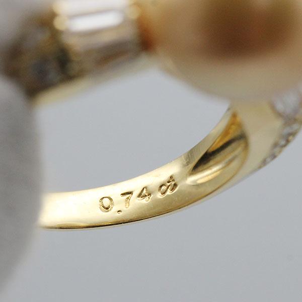 パール リング 指輪 k18 18金 ダイヤ 11号 K18YG パール ダイヤモンド リング 11号 P11mm D0.74ct ゴールド 指輪