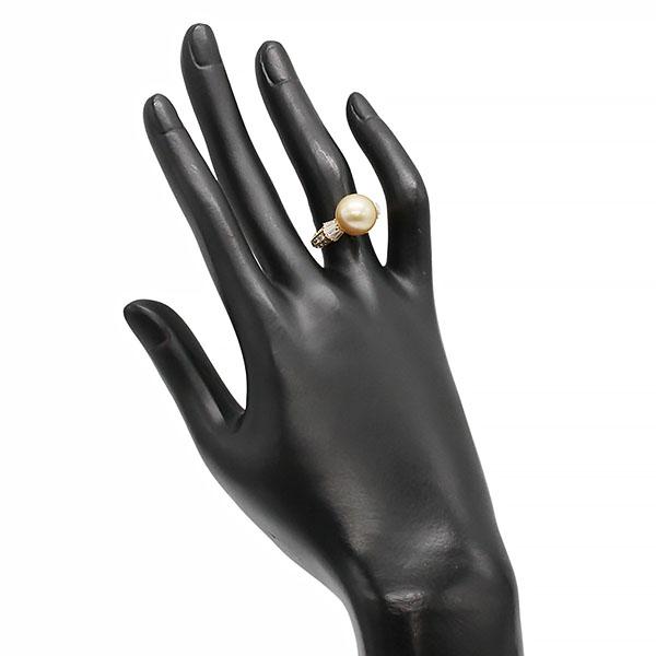 K18YG パール ダイヤモンド リング 11号 P11mm D0.74ct ゴールド 指輪