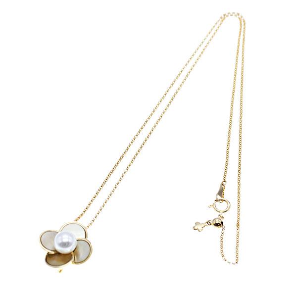 TASAKI（タサキ） フラワーモチーフ K18YG パール シェル ネックレス兼