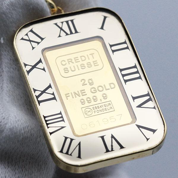 K18枠/K24 純金 自由の女神 リバティ インゴット 2g ペンダントトップ