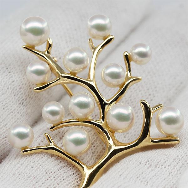 MIKIMOTO（ミキモト） 幸福の木 K18YG パール ブローチ ゴールド750