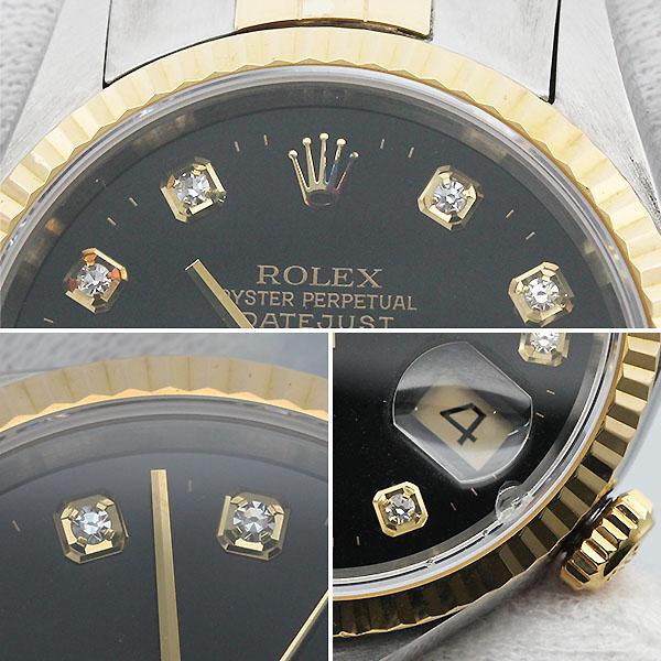 デイトジャスト ロレックス ROLEX 16233G ブラック文字盤 W番 10P