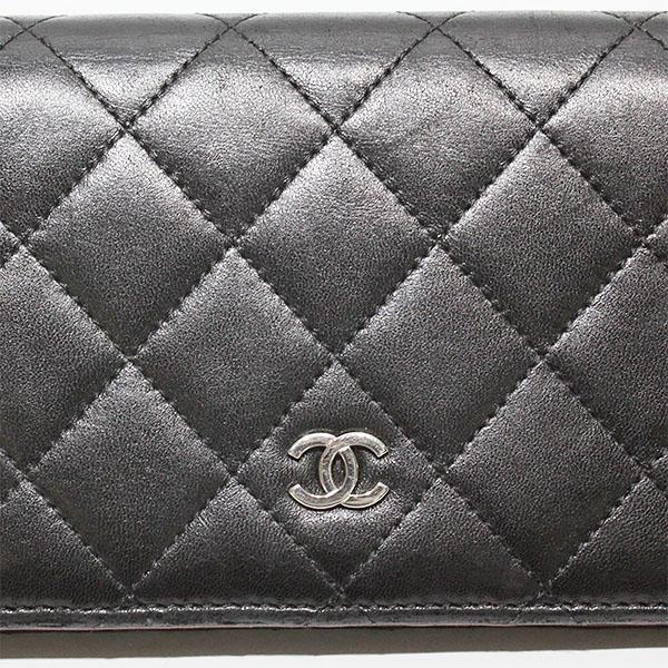 マトラッセ シャネル CHANEL ラムスキン ブラック ココマーク 長財布