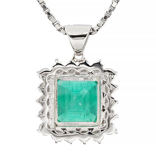 プラチナ エメラルド ダイヤモンド ネックレス 36cm/40cm E4.53ct D0 