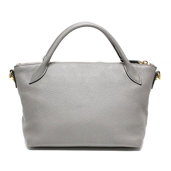 PRADA 2way ハンドバッグ グレー プラダ PRADA トライアングルロゴ レザー グレー 2WAY ハンドバッグ