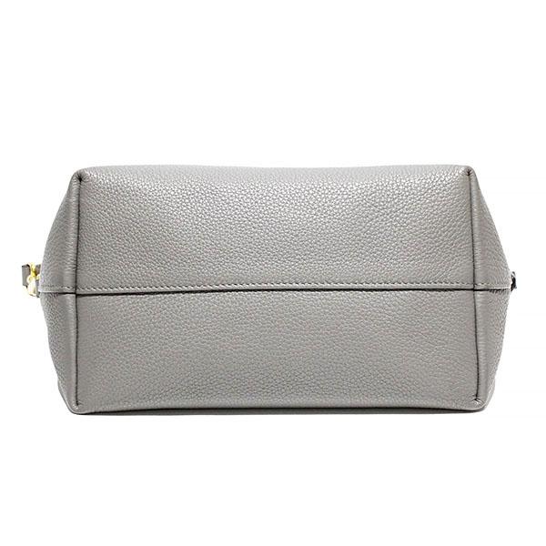 プラダ PRADA トライアングルロゴ レザー グレー 2WAY ハンドバッグ