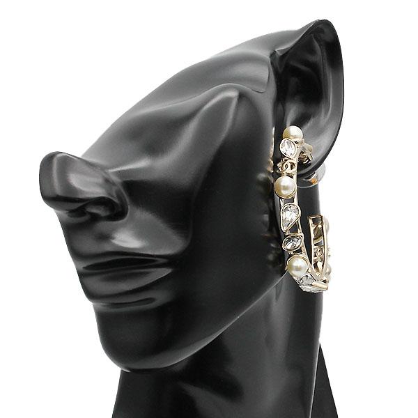 CHANEL（シャネル） ココマーク ラインストーン フェイクパール ピアス