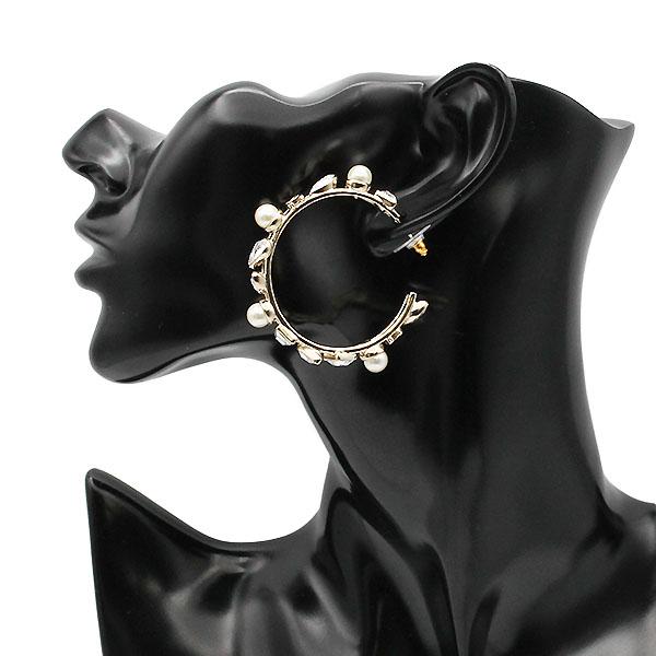 CHANEL（シャネル） ココマーク ラインストーン フェイクパール ピアス