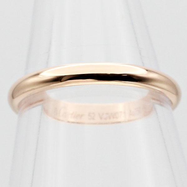 カルティエ Cartier ウエディング バンド リング 2.5mm #52 K18PG