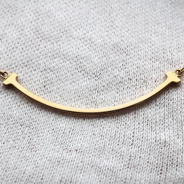 Tiffany T ティファニー TIFFANY&Co. K18YG Tスマイル ネックレス