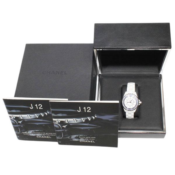 J12 シャネル CHANEL ブルーサファイアベゼル H1179 ホワイト文字盤