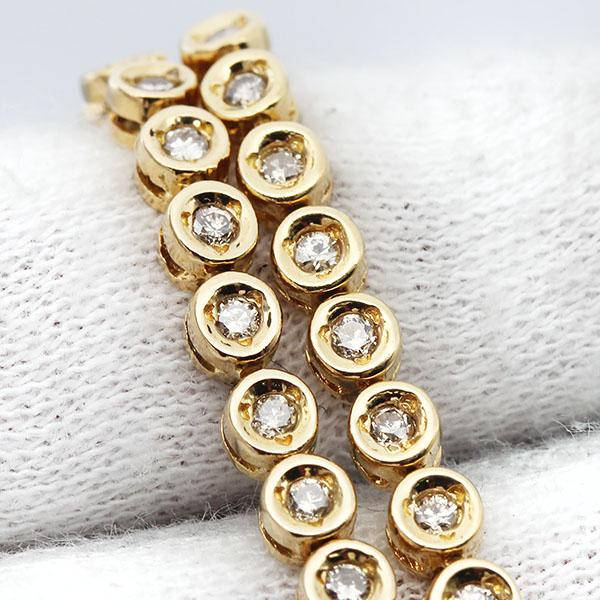 K18YG ダイヤモンド テニス ブレスレット 17.5cm D1.00ct イエロー