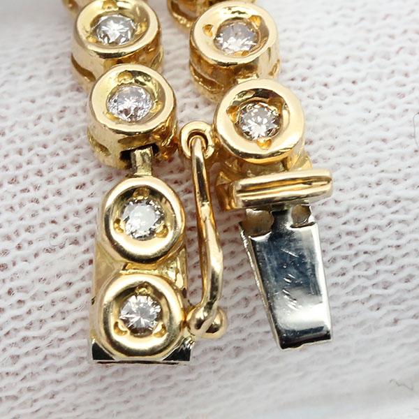 K18YG ダイヤモンド テニス ブレスレット 17.5cm D1.00ct イエロー