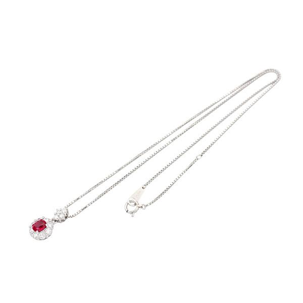 プラチナ ルビー ダイヤモンド ネックレス 36.5cm/40cm R0.79ct D0.70ct Pt900/850 ジュエリー 女性 レディース 誕生日 プレゼント_3