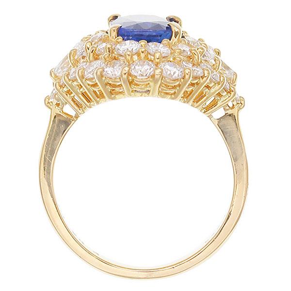 K18YG サファイア ダイヤモンド リング 12号 S2.04ct D1.51ct/0.65ct