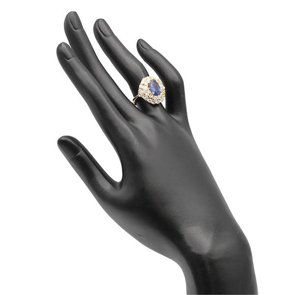 K18YG サファイア ダイヤモンド リング 12号 S2.04ct D1.51ct/0.65ct