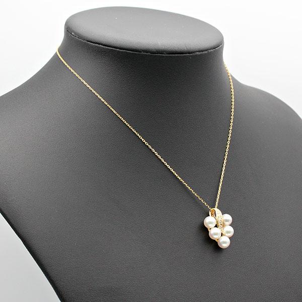 MIKIMOTO 真珠 ネックレス 40 cm MIKIMOTO（ミキモト） あこや真珠 ダイヤモンド K18YG ネックレス 40cm
