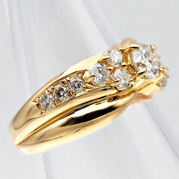 K18YG ダイヤモンド リング 11.5号 D1.00ct イエローゴールド750 指輪