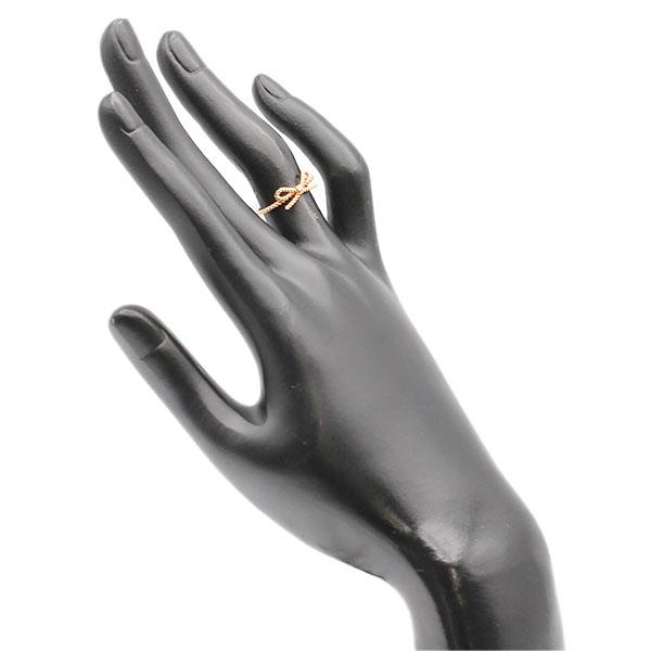 K18PG リボンモチーフ リング 8.5号 1.3g レディース 中古 指輪 ピンク 