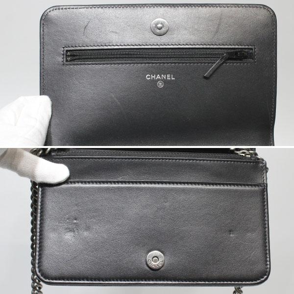 シャネル　キャビアスキン　ボーイシャネル　チェーンウォレット　AP1117　ブラック　美品 CHANEL（シャネル） ボーイシャネル チェーンウォレット AP1117