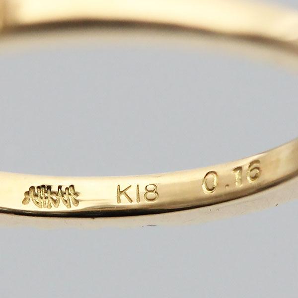 AHKAH（アーカー） ティナ K18YG ダイヤモンド リング 6号 D0.16ct