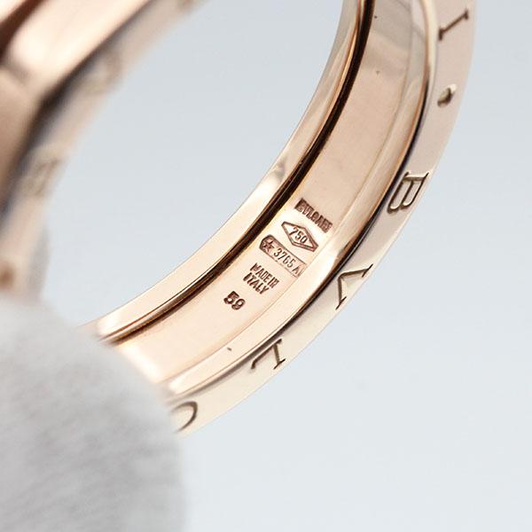 ビー・ゼロワン ブルガリ BVLGARI 1バンド リング #59 K18PG ゴールド