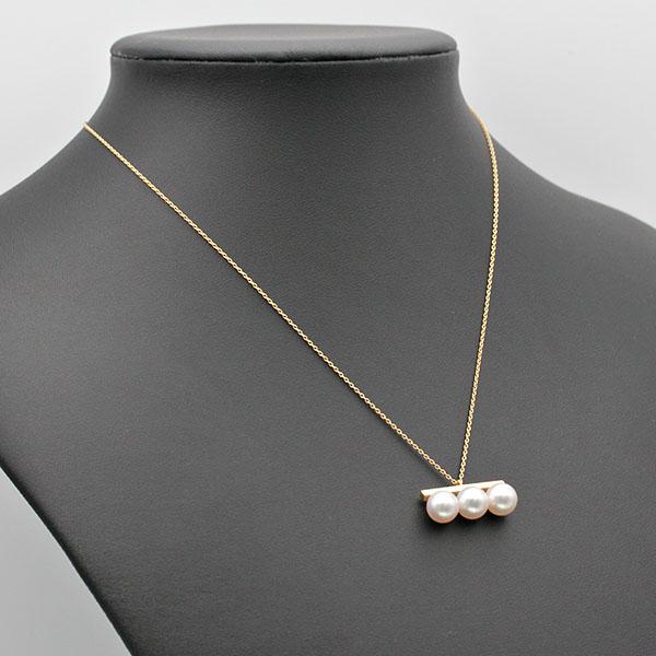 E024 K18 18金 TASAKI 田崎真珠 デザインネックレス 総重量23.2g ゴールデンパール TASAKI（タサキ） （美品）タサキ 田崎 ダイヤゴールデンパール