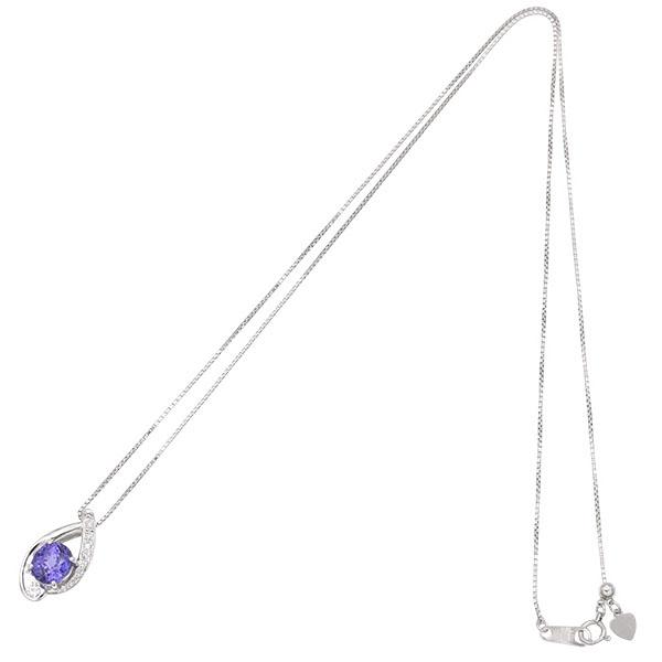 プラチナ タンザナイト ダイヤモンド スライドチェーン ネックレス 50cm TZ2.13ct D0.18ct PT850/900 6.9g レディース ソーティング 中古_3