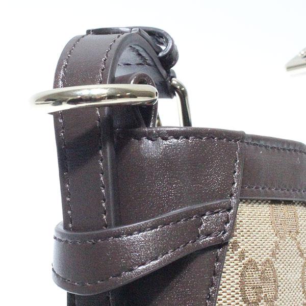 GUCCI(グッチ) ショルダーバッグ美品  GGキャンバス ミニ バケットバッグ 782919 ダークブラウン×ライトブラウン×マルチ ストラップ着脱可 レザー グッチ オリジナルGG ミニ バケットバッグ キャンバス×レザー