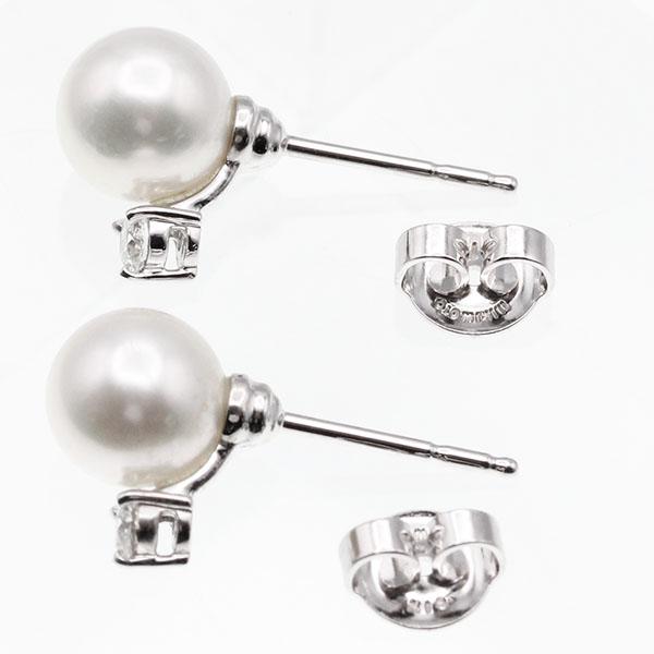 MIKIMOTO（ミキモト） アコヤ真珠 ダイヤモンド ピアス PE-955PU K18WG