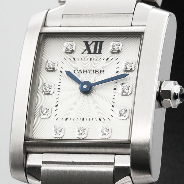 CARTIER カルティエ 腕時計 タンクフランセーズSM ホワイト文字盤 ウォッチ TANK FRANCAISE SS WE110006 クオーツ ステンレススチール  ダイヤモンド   シルバー レディース 美品【中古品】 旧作から2023年新作まで】女性に圧倒的人気ナンバーワンの腕時計