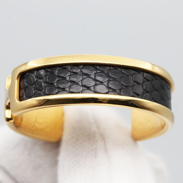 HERMES（エルメス） オランプ ピアス GP リザード ゴールド金具 両耳