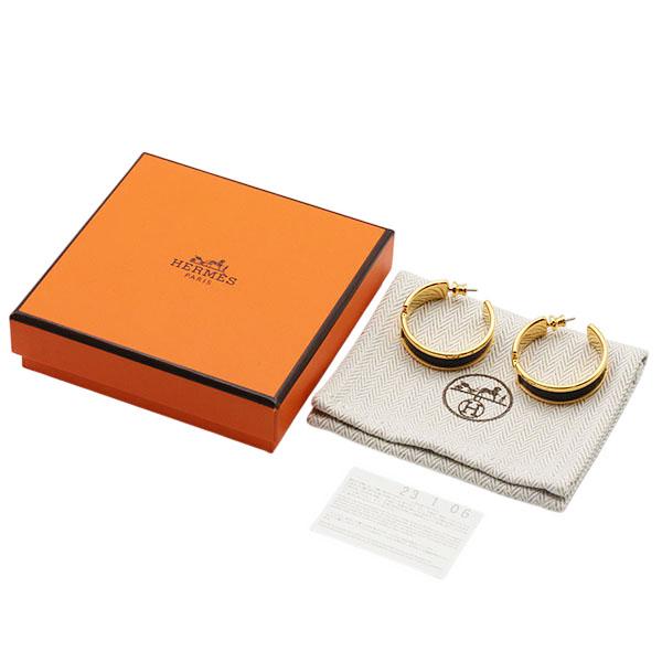 HERMES（エルメス） オランプ ピアス GP リザード ゴールド金具 両耳 