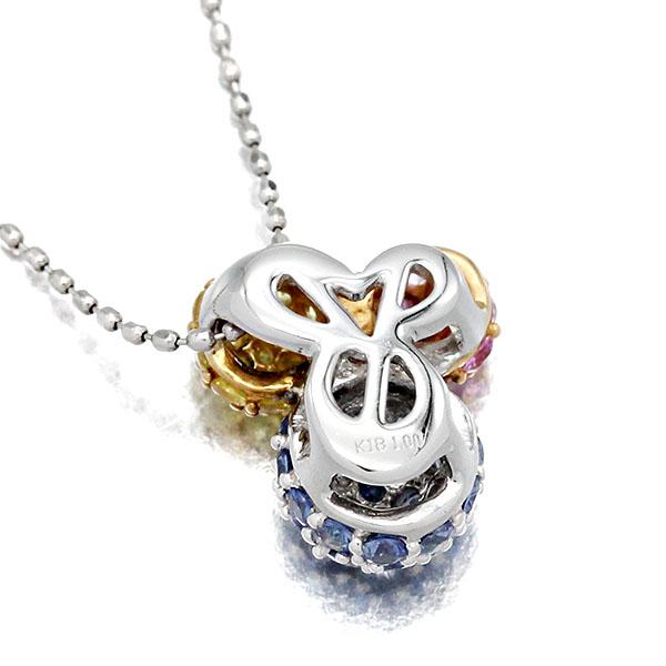 K18WG/YG/PG サファイア リング/ネックレス 2点セット ゴールド750 S1