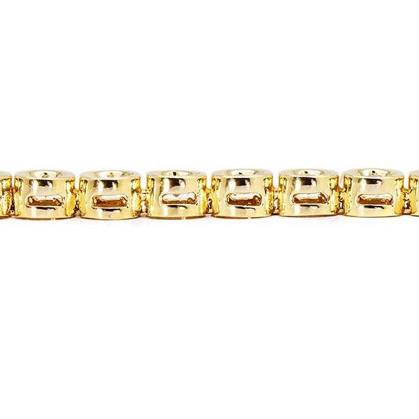 10Ｋゴールド50個 K18YG ダイヤモンド テニス ブレスレット 18cm D1.00ct イエロー