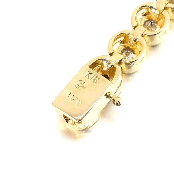 ○天然ダイヤモンドブレスレットK18YG D1.00ct 18cm