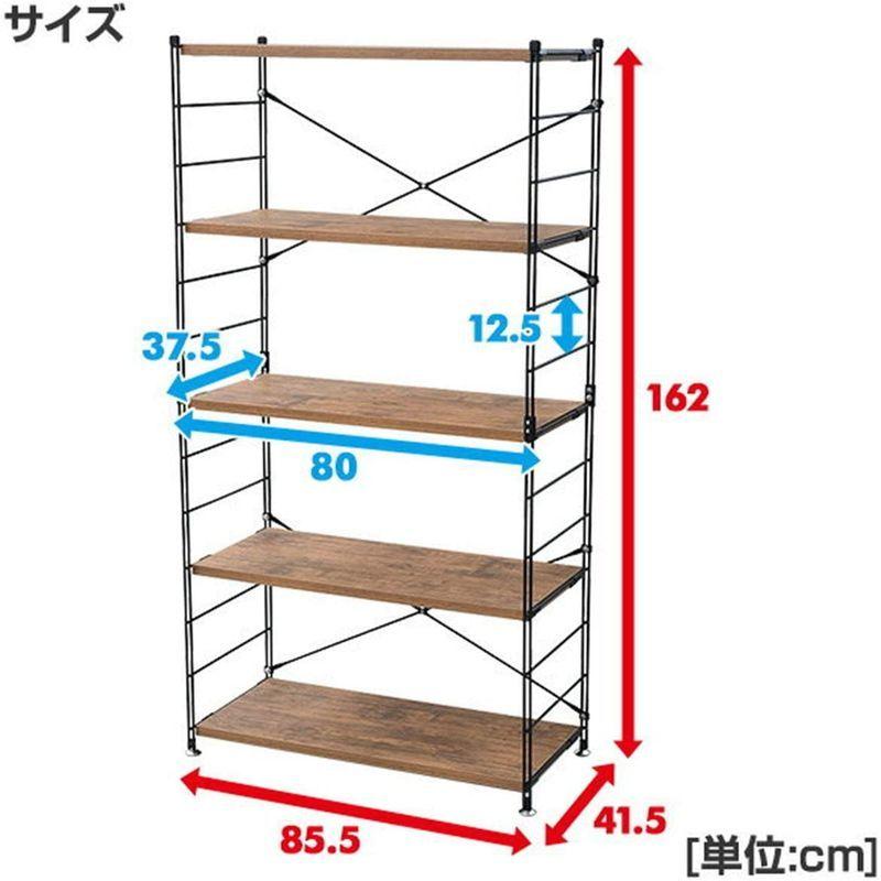 山善 ラック オープンシェルフ 幅85.5×奥行41.5×高さ162cm 5段 連結可能 簡単高さ調節 耐荷重約25kg(棚板1枚あたり) ラック オープンシェルフ 幅85 5×奥行41 5×高さ162cm 5段 連結可能 簡単高さ調節 耐荷重約25kg 棚板1枚あたり