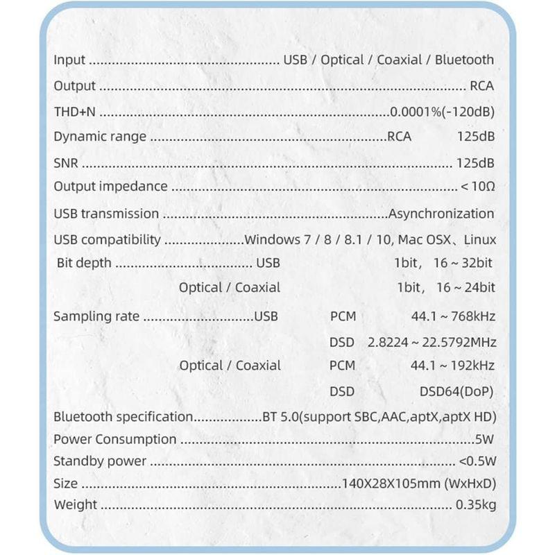 S.M.S.L SU-6 Bluetooth 5.0 ES9038Q2Mチップ OPA1612*4 OP AMP DAC PCM32Bit SU Bluetooth ES9038Q2Mチップ OPA1612*4 OP AMP DAC PCM32Bit