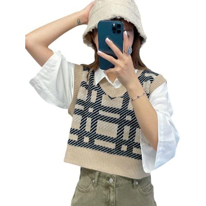 ウィゴー ベスト コンパクト ニット セーター レイヤード 服 トップス スクール 秋 冬 春 レディース F 柄10 楽天ランキング1位