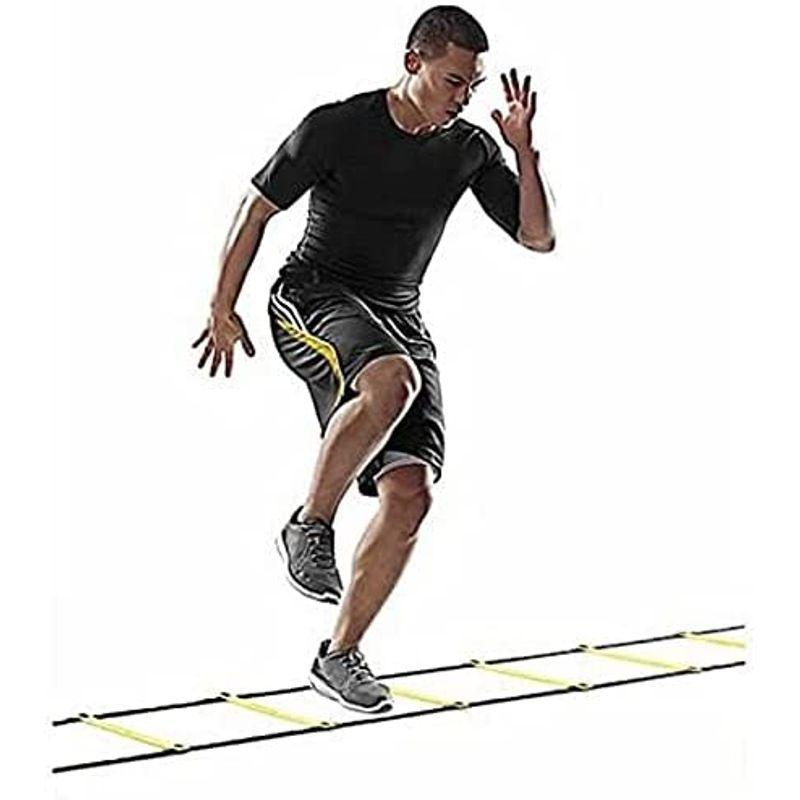 品質が Sklz スキルズ クイックラダー トレーニングエイド スピード アジリティ サッカートレーニング用 ユニセックス ブラック イエロー エクササイズマット Cromg Org Br