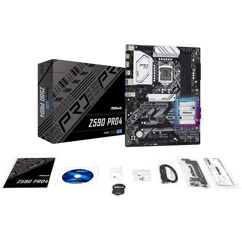 ASRock マザーボード Z590 Pro4 Intel 10世代 ・ 11世代 CPU ( LGA1200 ) 対応 Z590 チップセ Z590 マザーボード Pro4 Intel 10世代 11世代 CPU LGA1200 対応 チップセ