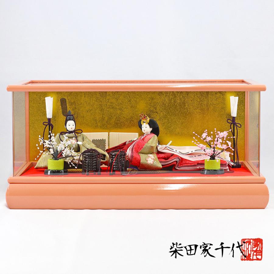年最新海外 雛人形 コンパクト ケース入り 柴田家千代作 葵 正絹帯地 流水桜刺繍 金 ピンク 柳親王 ピンク塗りアクリルケース飾り 国産 Www Doctor Plan Com