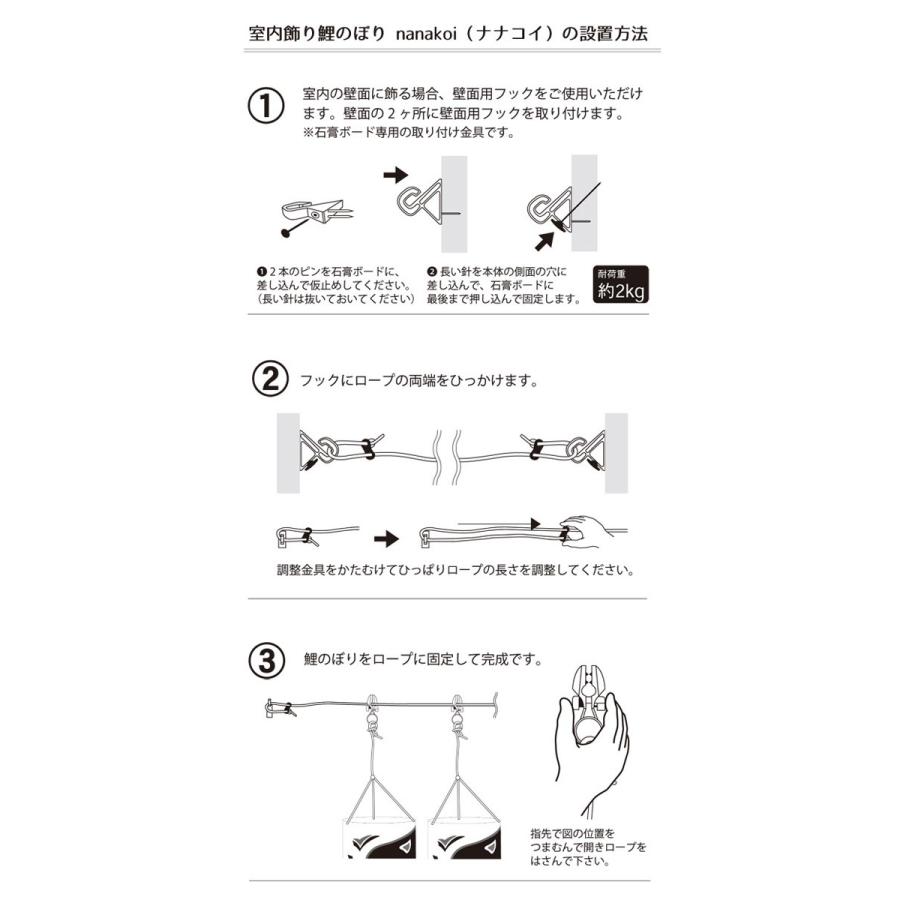 室内用鯉のぼり nanakoi ナナコイ ガーランド KOI-T-410-010 徳永