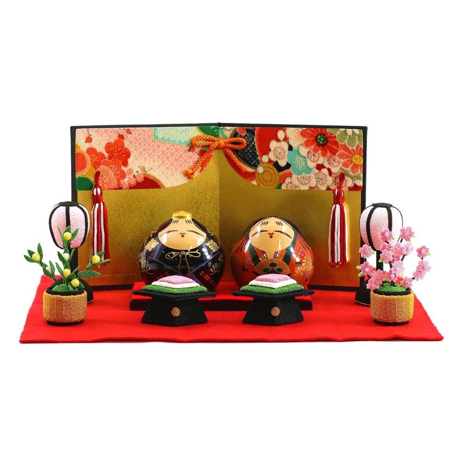 大内人形 セット飾り NO-4 桐箱入り OU-NO-4-SET 中村民芸社 大内塗り