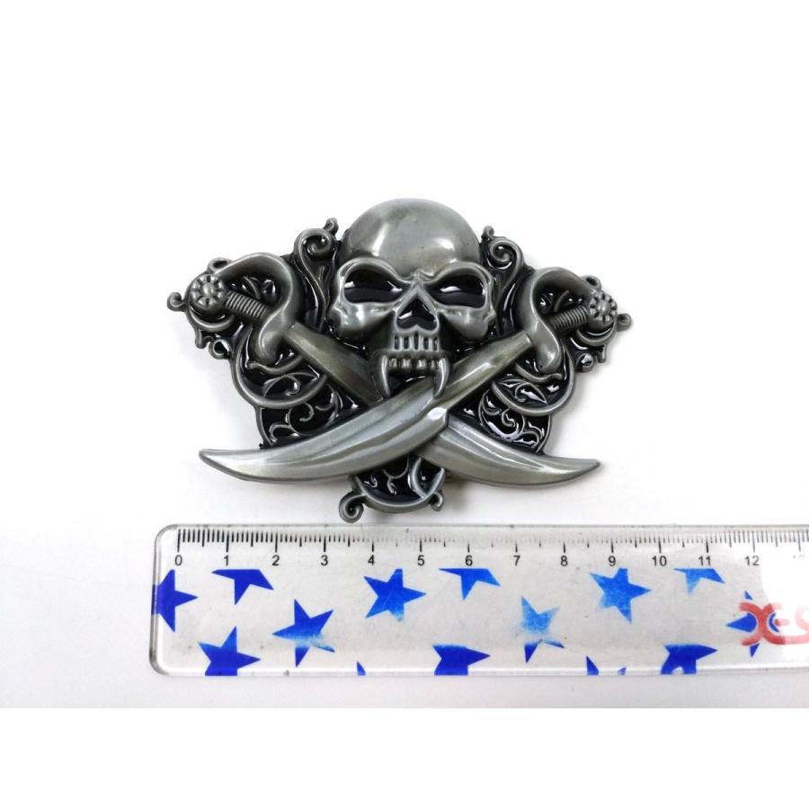 スカル クロスソード 海賊 メタルバックルのみ ベルトなし 9.9cmX6.6cm